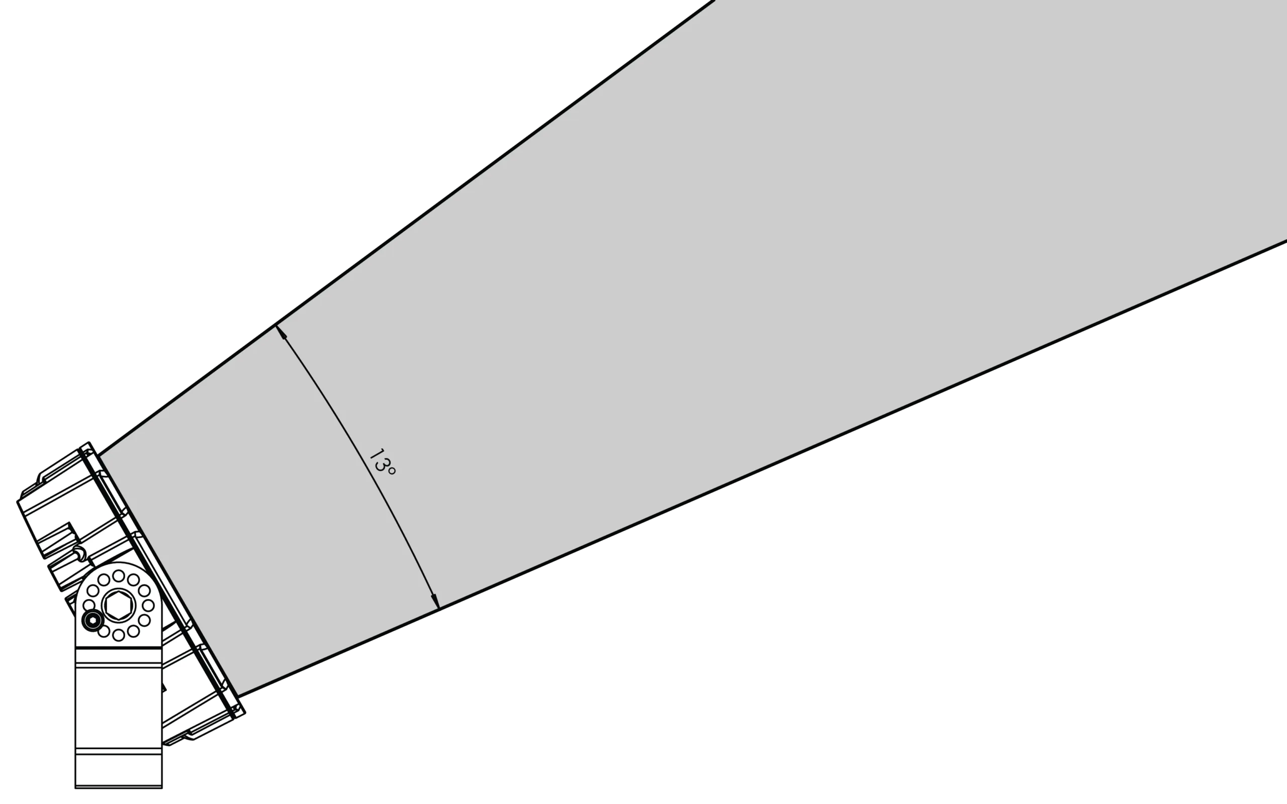 optique distribution de lumière spot 14°
