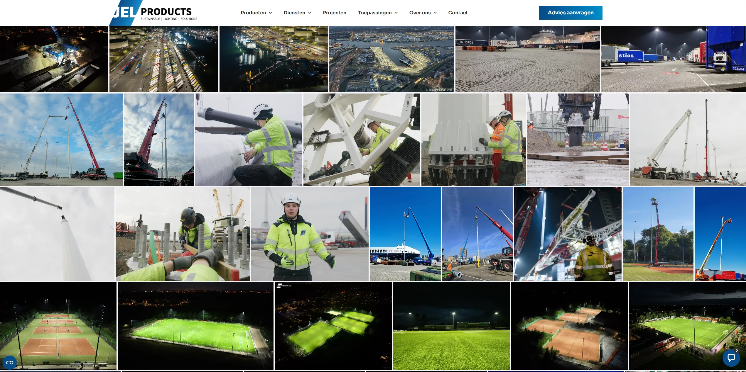 Schermafbeelding fotogalerij JEL Products