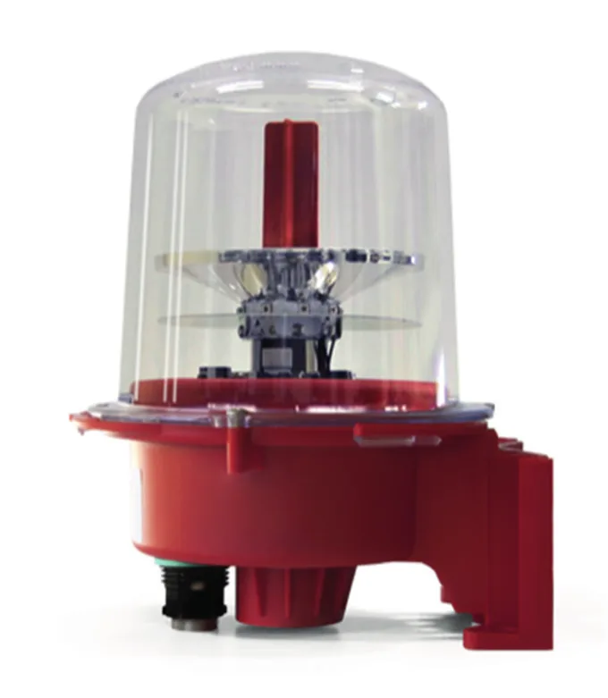 Luz de obstáculo de baja intensidad Lantern L32 con carcasa roja y cúpula transparente
